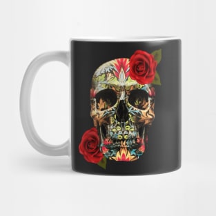 Day Of The Dead Sugar Skull Red Roses Mug